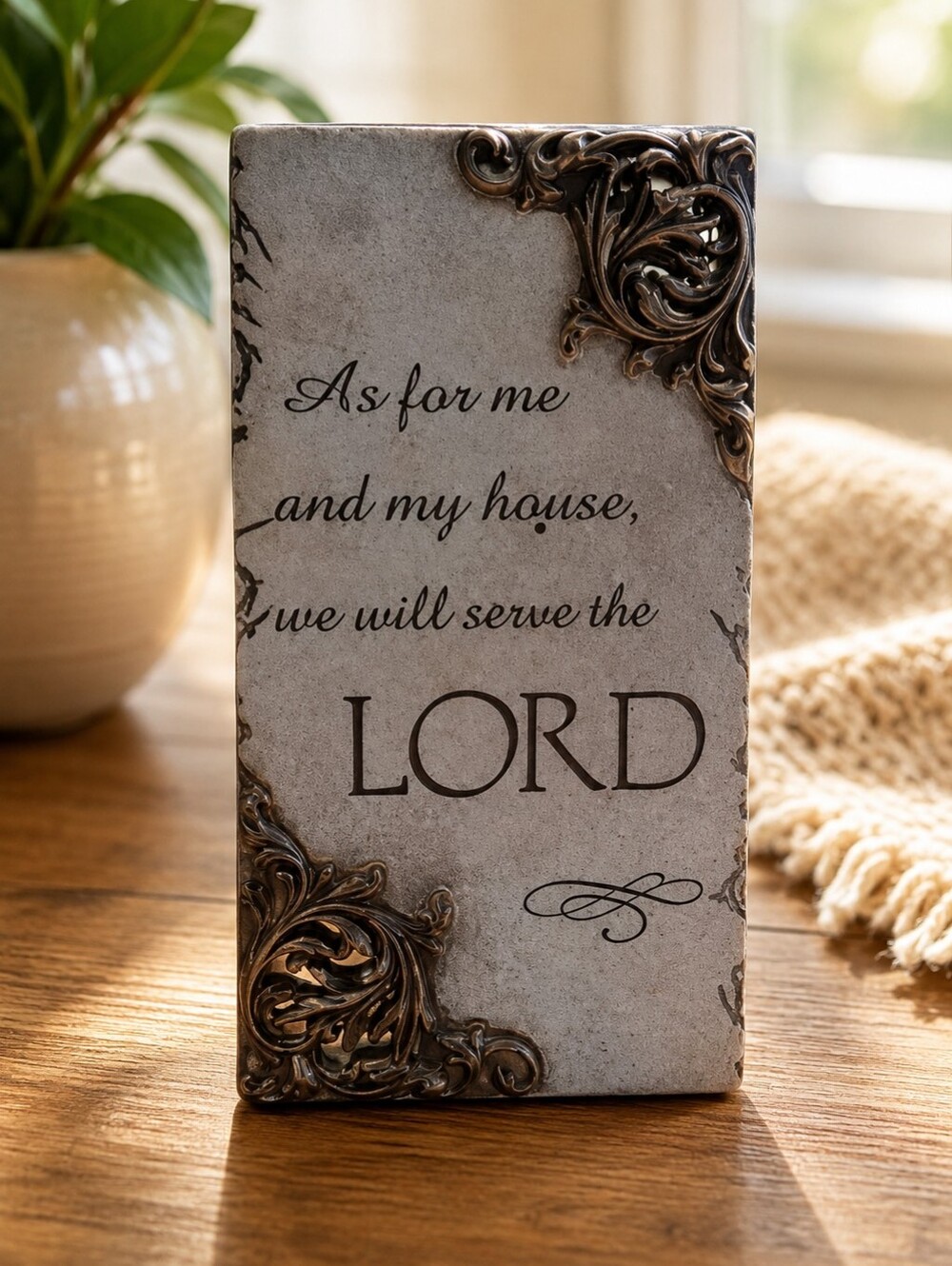 Wall Hanging "As for Me and My House We Will Serve the Lord" Christian Plaque